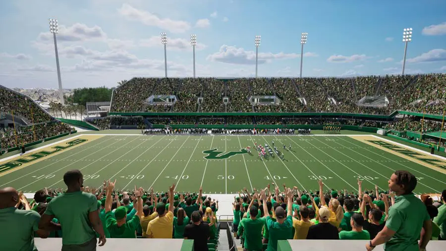 Rendering of sideline club seats with field view