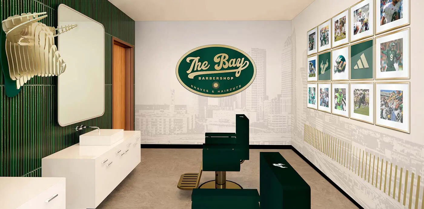 Rendering of the field club lounge interior